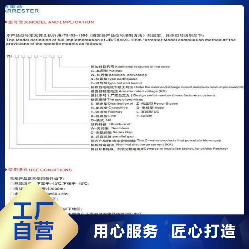 避雷器HY10WZ-102/266【羿振电气】