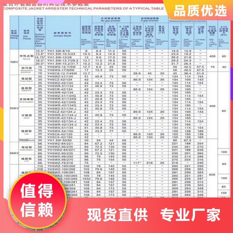 避雷器Y10W-108/281上海羿振电力设备有限公司