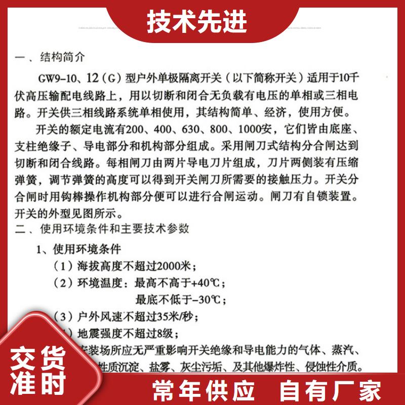 【羿振电气】高压隔离开关GW9-15KV/200