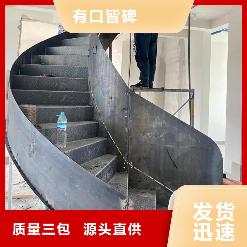 天津钢结构玻璃扶手楼梯安装施工简单_产品案例
